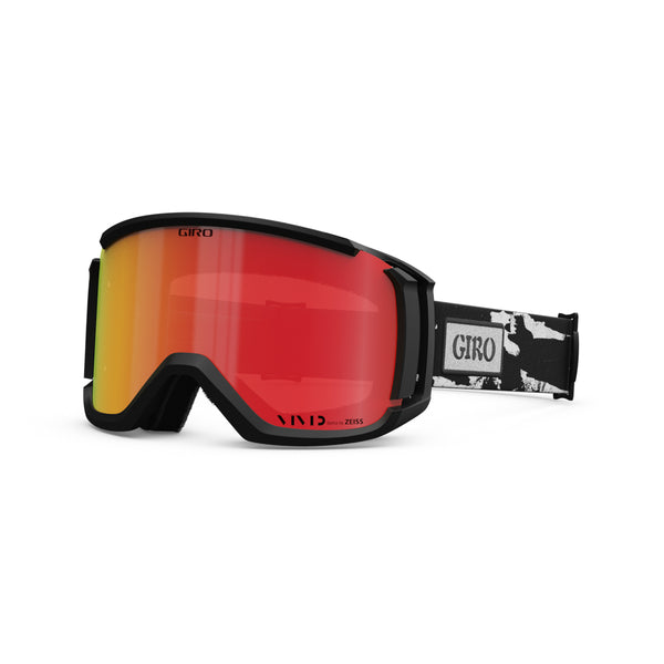 giro revolt goggle black white stained vivid ember